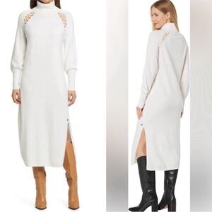 Ted Baker  Malorri Knit Midi Dress in Cream Size 8/10